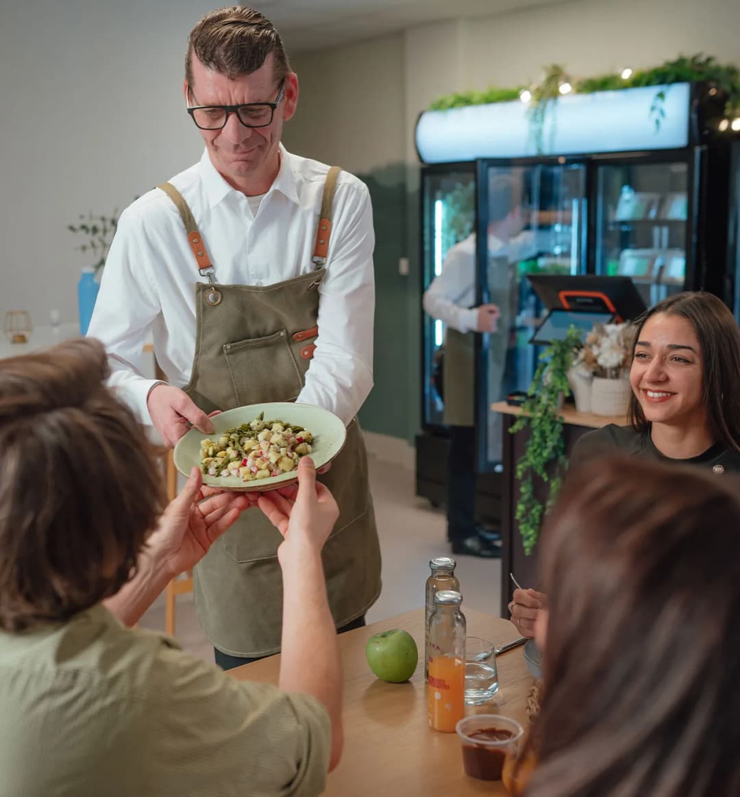 Comptoir de restauration Trèfle avec service à l'assiette