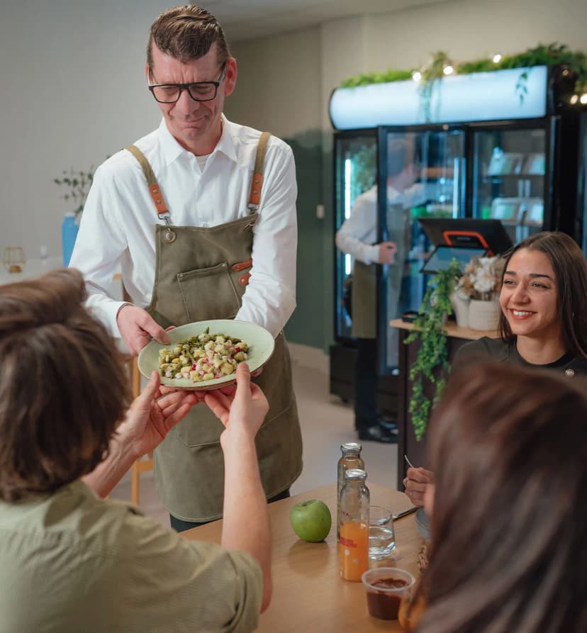 Comptoir de restauration Trèfle en entreprise